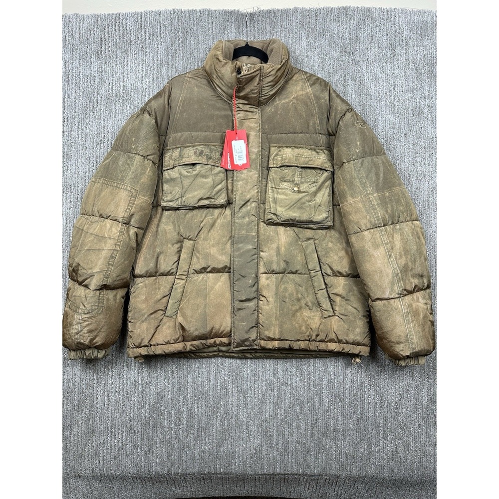 $595 Authentic DIESEL Men's Rolffus Puffer Jacket Mustard Size 50 Pockets NWT